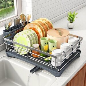Stainless Steel Dish Rack Utensil Holder